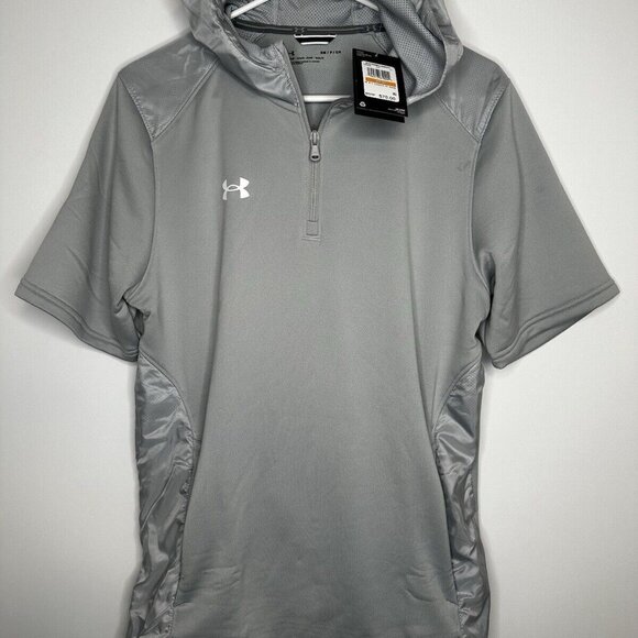 Under Armour Command Short Sleeve Hoodie Gray Men's Small $70 MSRP NEW - Picture 2 of 4